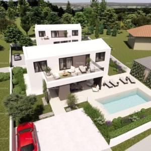 Pogled na more!! Prodaja zemljišta s  građevinskom dozvolom i projektom, okolica Vodnjana!