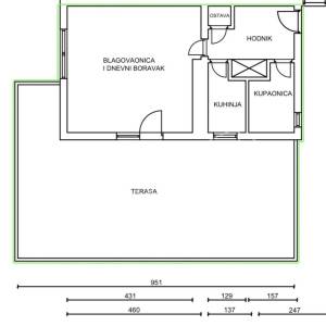Prodaja, Stan, Tuskanac, 44m2, Terasa.