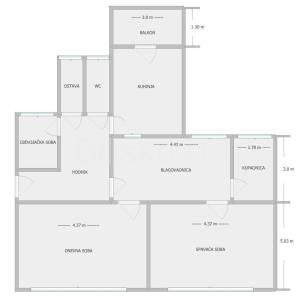 Prodaja,Donji Grad,stan ukupne površine 90m2,na trećem katu