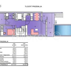 Prodaja,kuća u nizu s liftom i bazenom,100m od mora