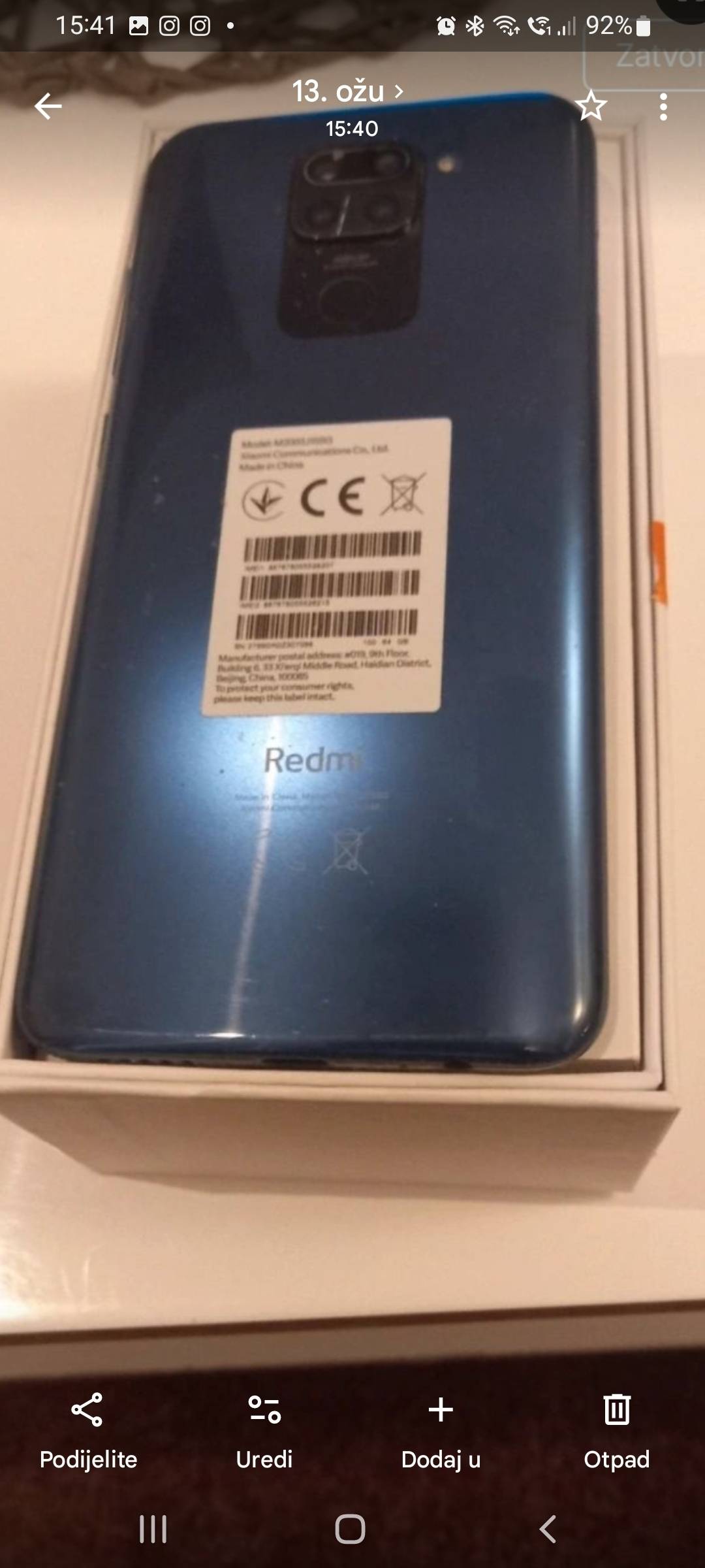 Prodajem mobitel xaomi redmi note 9 star 5 godina