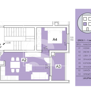 Stana na prvom katu - 2S+DB - Šijana