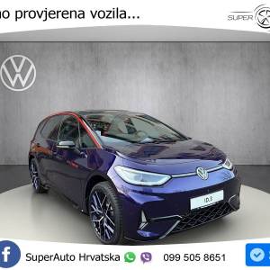 VW ID.3 GTX Performance 84 kWh FIRE+ICE 326 KS, LED+ACC+PANO+GR SJED+360+MASAŽA
