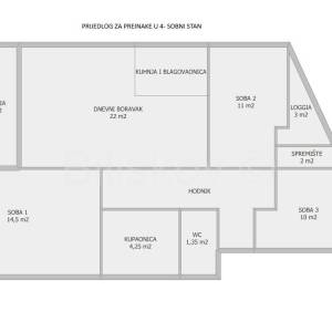 Zagreb,Vukovarska trosobni stan površine 81,50 m2 na drugom katu,lift 