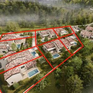 BARBAN - Građevinsko zemljište s projektom (polovica duplexa), 15 minuta do mora