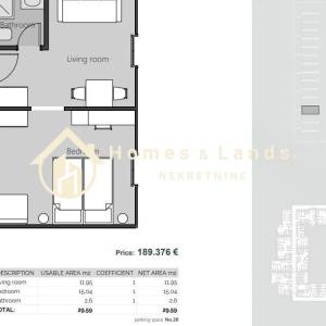Crikvenica,2-soban namješten stan (AP28) 30m2 bez parkinga na 2 katu