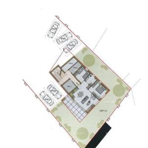 Dvosoban stan s velikim vrtom 100 metara do rive.