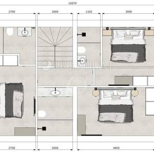 Malinska, dvojna kuća s bazenom – novogradnja na otoku Krku!