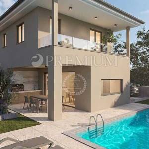 Malinska, kuća s bazenom i pogledom na more – novogradnja!