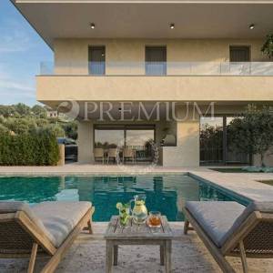 Malinska, kuća s bazenom i pogledom na more – novogradnja!