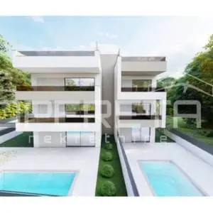 Novogradnja 137 m2– Trosoban stan s bazenom i pogledom na more, Prizemlje, Sukoš