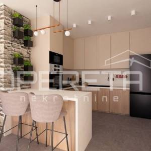 Petrčane – luksuzni trosobni stan s bazenom i velikim vrtom, 30 m od mora