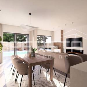 Petrčane – luksuzni trosobni stan s bazenom i velikim vrtom, 30 m od mora