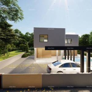 Prodaje se kuća u fazi izgradnje, sa bazenom i pogledom na more u Pomeru