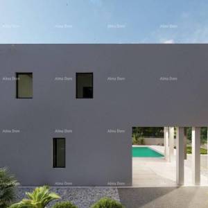 Prodaje se kuća u fazi izgradnje, sa bazenom i pogledom na more u Pomeru