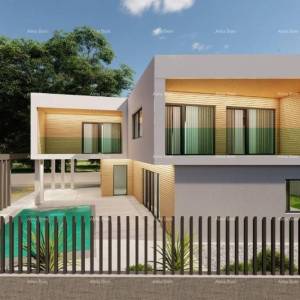 Prodaje se kuća u fazi izgradnje, sa bazenom i pogledom na more u Pomeru