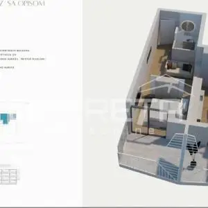 Split | Atraktivan jednosoban stan s pogledom, velikim balkonom i parkingom – od