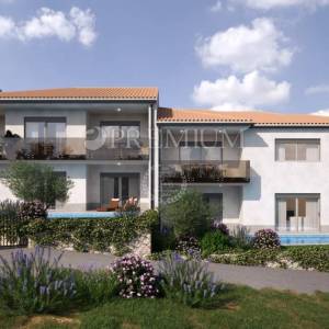 Vrbnik, aparman s bazenom i pogledom na more, novogradnja!