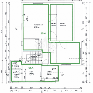 Zadar, Crvene kuće – roh bau stan 117 m² i garaža