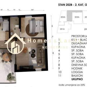 Zagreb,Črnomerec 4-soban stan(202B) 82,47m2 na 2katu s balkonom