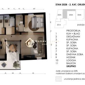 Zagreb,Črnomerec,4-soban stan 82,47m2(102B),balkonom i loggiom,1.kat
