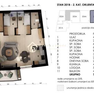 Zagreb,Črnomerec,novi 4-soban stan 71,85m2(101B) s balkonom na 1.katu