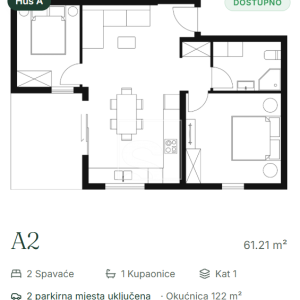 2SS, stan Peroj s vrtom 800 metara do mora - novogradnja