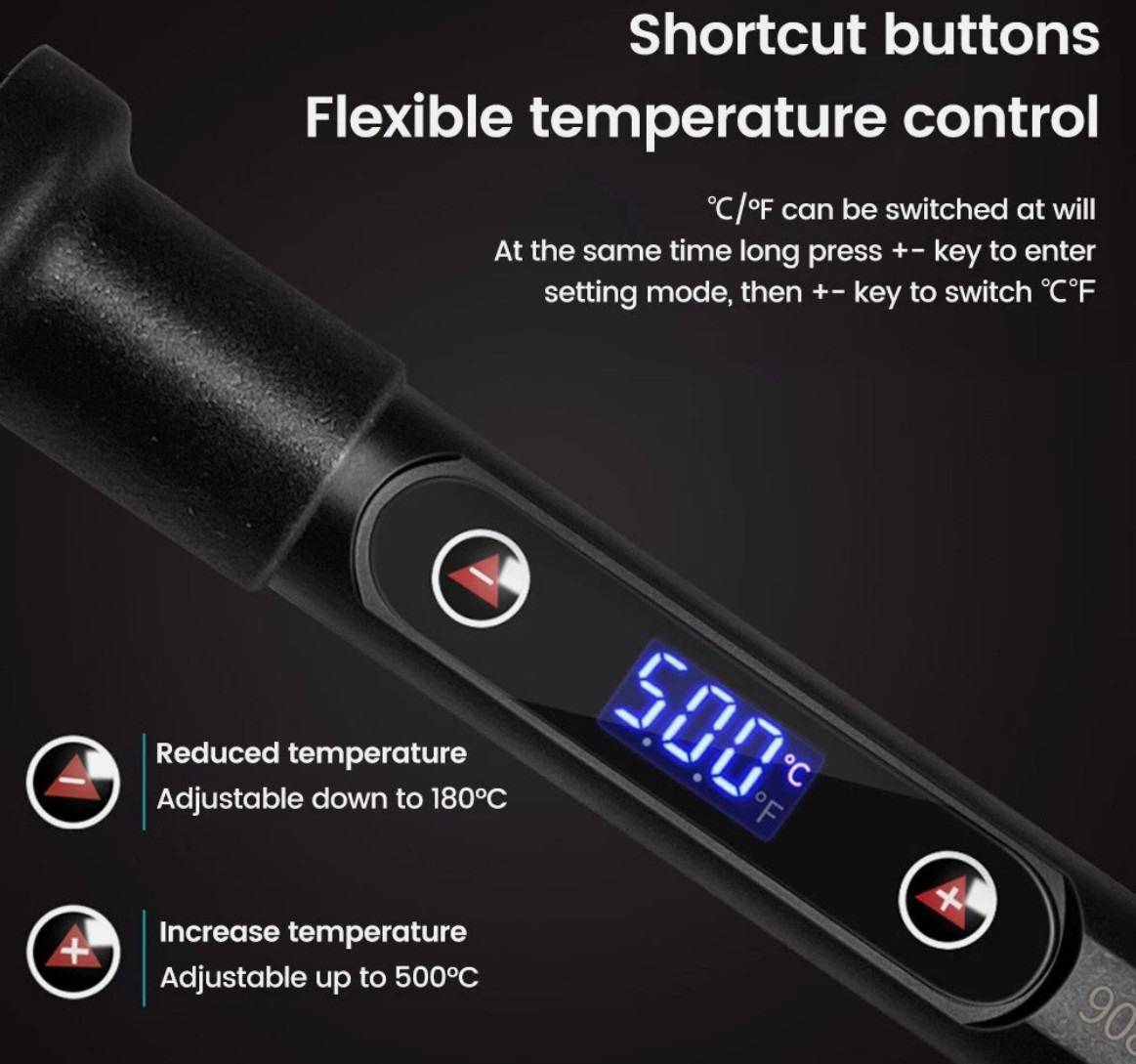 80W LCD lemilica 180-500 ℃ Keramička jezgra + ispitivač