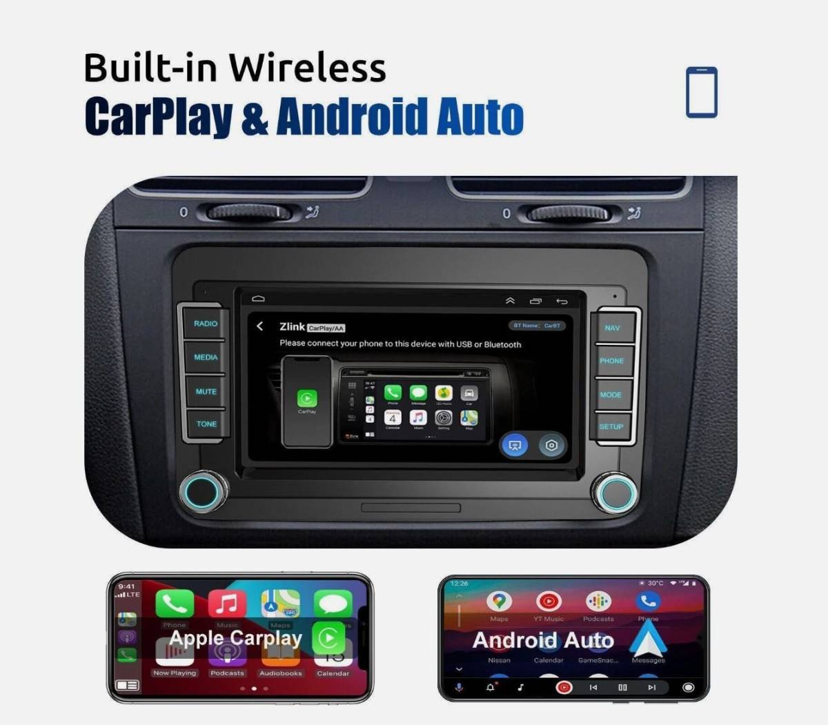 Andrioid 14 GPS WiFi radio za Volkswagen Škoda Seat