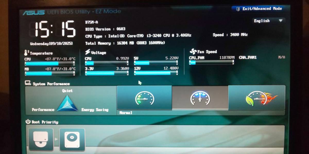ASUS B75M-A Intel i3-3240 16gb 120gb Windows11