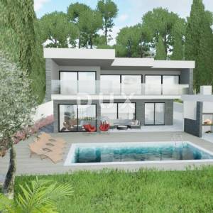CRIKVENICA, JADRANOVO - Zemljište s gotovim temeljima i projektom s predivnim pogledom na more, 703m2