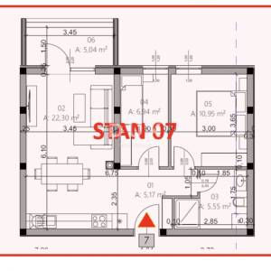 ISTRA, PULA - Dvosobni stan 54,69 m2
