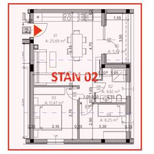 ISTRA, PULA - Dvosobni stan 54,30 m2 u prizemlju!