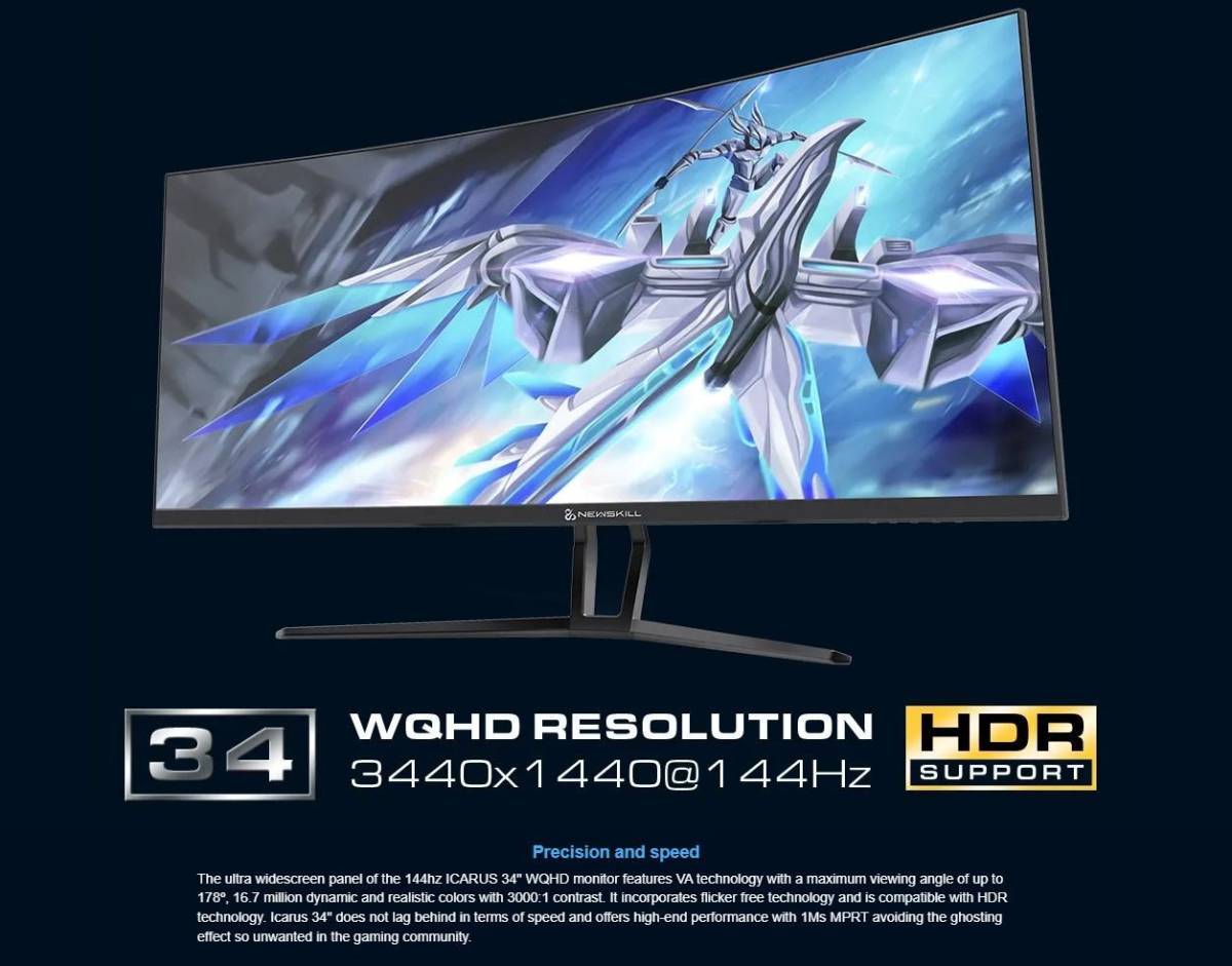 Newskill Icarus Monitor 34inch WQHD 3440x 1440