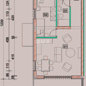 OMIŠALJ, NJIVICE - Novogradnja 66 m2 + okućnica 49 m2
