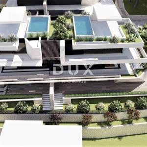 OPATIJA, CENTAR - novo - zemljište s projektima za 5 vila s bazenom iznad centra Opatije s panoramskim pogledom na more