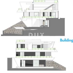 OPATIJA, CENTAR - novo - zemljište s projektima za 5 vila s bazenom iznad centra Opatije s panoramskim pogledom na more