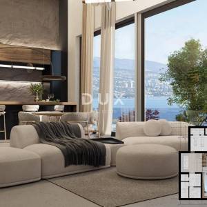 OPATIJA, CENTAR - prekrasna luksuzna vila iznad centra Opatije s panoramskim pogledom na more i velikom okućnicom 