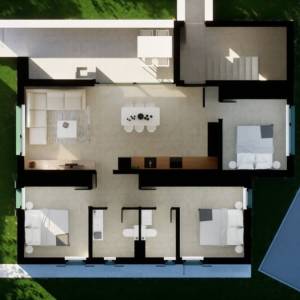 OTOK KRK, ŠILO - Trosobni apartman na drugom katu