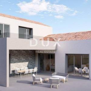 OTOK KRK, VRBNIK (okolica) - Građevinsko zemljište 916 m2 s projektom za kuću s bazenom 