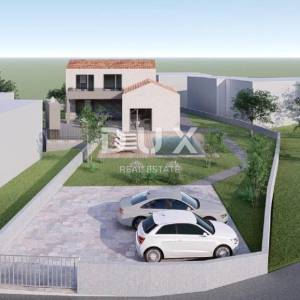 OTOK KRK, VRBNIK (okolica) - Građevinsko zemljište 916 m2 s projektom za kuću s bazenom 