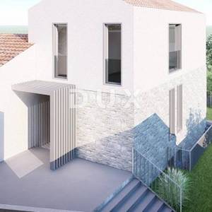 OTOK KRK, VRBNIK (okolica) - Građevinsko zemljište 916 m2 s projektom za kuću s bazenom 