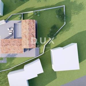 OTOK KRK, VRBNIK (okolica) - Građevinsko zemljište 916 m2 s projektom za kuću s bazenom 