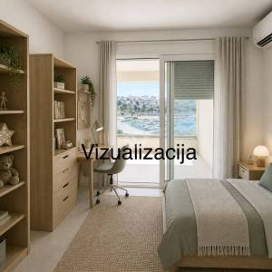 Pag-Povljana, prvi red do Mora, 2 sobni stan 74 m2 -Terasa, Garaža i podrum