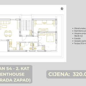 ŠIBENIK, BRODARICA – NOVOGRADNJA, terasa 15 m² i garaža, 270 m od mora
