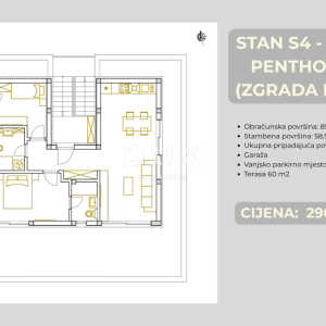 ŠIBENIK, BRODARICA – Penthouse u novogradnji s terasom 60 m² i garažom, 270 m od mora