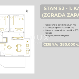 ŠIBENIK, BRODARICA – Stan u novogradnji s garažom, 270 m od mora