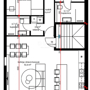 ŠIBENIK, ŽABORIĆ - Dizajnerski penthouse 1.red uz more
