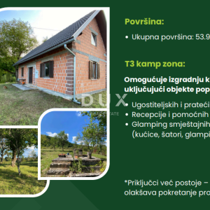 SLUNJ, PRIMIŠLJE - Investicijska prilika- građevinsko zemljište za kamp T3 zona!