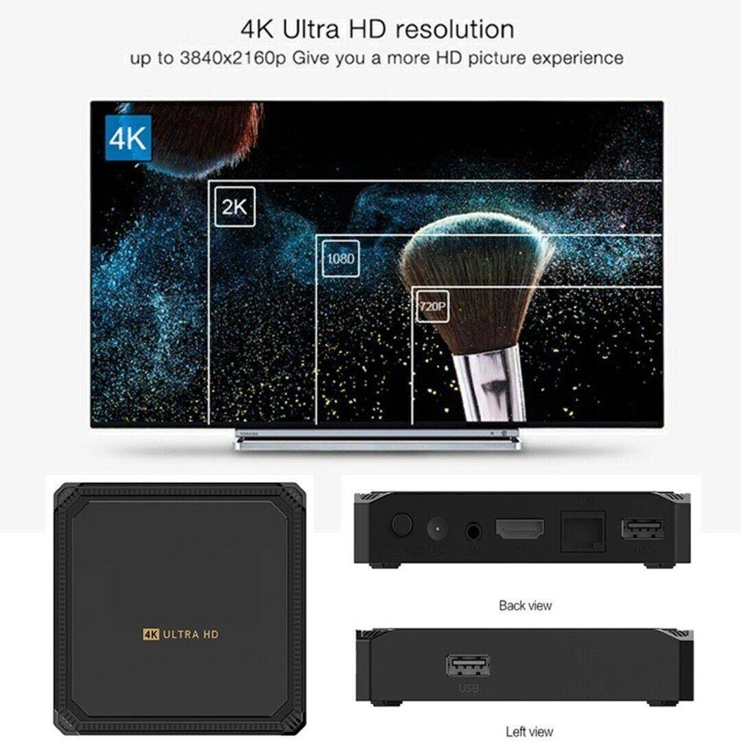 Smart TV BOX 4k Quad Core 8GB+128GB Android9
